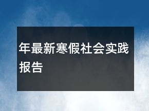 年最新寒假社會實(shí)踐報告
