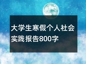 大學(xué)生寒假個(gè)人社會(huì)實(shí)踐報(bào)告800字