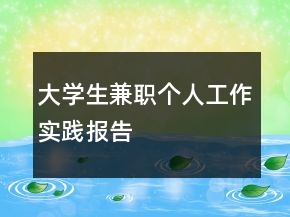 大學(xué)生兼職個(gè)人工作實(shí)踐報(bào)告