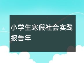 小學(xué)生寒假社會實踐報告年