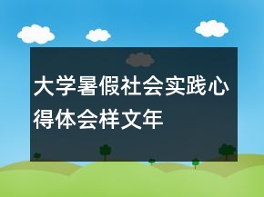 大學暑假社會實踐心得體會樣文年