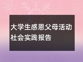大學(xué)生感恩父母活動社會實踐報告