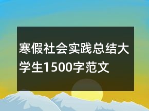 寒假社會(huì)實(shí)踐總結(jié)大學(xué)生1500字范文