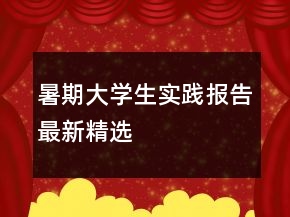 暑期大學(xué)生實踐報告最新精選