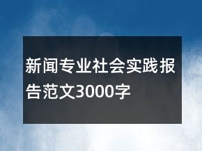 新聞專業(yè)社會(huì)實(shí)踐報(bào)告范文3000字