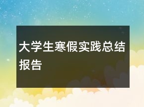 大學(xué)生寒假實(shí)踐總結(jié)報(bào)告