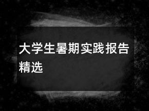 大學(xué)生暑期實(shí)踐報(bào)告精選