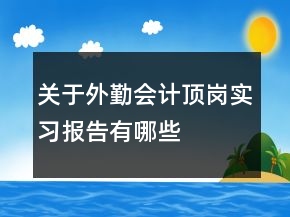關(guān)于外勤會(huì)計(jì)頂崗實(shí)習(xí)報(bào)告有哪些