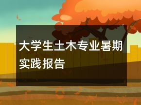 大學(xué)生土木專(zhuān)業(yè)暑期實(shí)踐報(bào)告