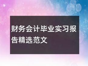 財務會計畢業(yè)實習報告精選范文
