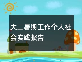 大二暑期工作個人社會實踐報告