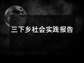 三下鄉(xiāng)社會(huì)實(shí)踐報(bào)告