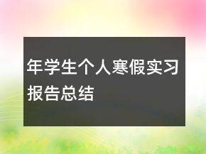 年學生個人寒假實習報告總結(jié)