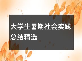 大學生暑期社會實踐總結(jié)精選