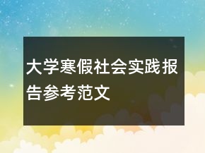 大學寒假社會實踐報告參考范文
