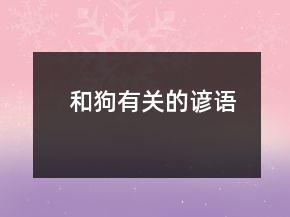 和狗有關(guān)的諺語