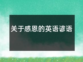 關(guān)于感恩的英語(yǔ)諺語(yǔ)