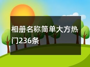 相冊(cè)名稱簡單大方熱門236條