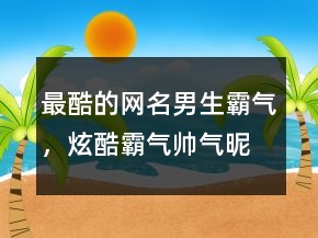 &quot;最酷的網(wǎng)名男生霸氣，	炫酷霸氣帥氣昵稱&quot;206條