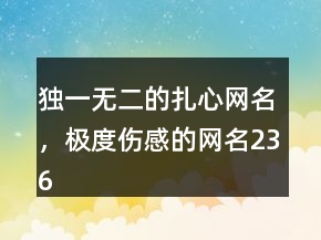 獨一無二的扎心網(wǎng)名，極度傷感的網(wǎng)名236條