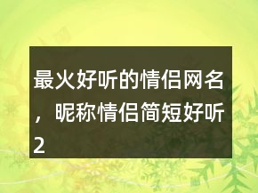 最火好聽(tīng)的情侶網(wǎng)名，昵稱情侶簡(jiǎn)短好聽(tīng)211條