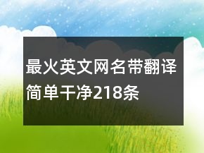 最火英文網(wǎng)名帶翻譯簡單干凈218條