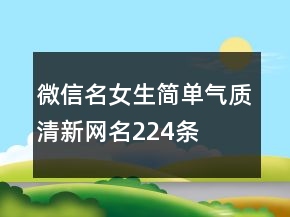 微信名女生簡單氣質(zhì)清新網(wǎng)名224條