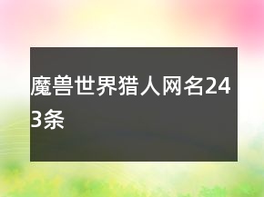 魔獸世界獵人網(wǎng)名243條