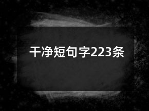 干凈短句字223條