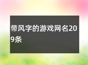 帶風字的游戲網(wǎng)名209條