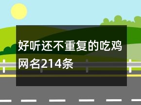 好聽還不重復(fù)的吃雞網(wǎng)名214條