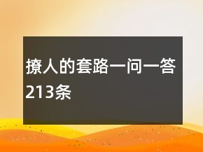 撩人的套路一問(wèn)一答213條