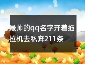 最帥的qq名字開著拖拉機(jī)去私奔211條