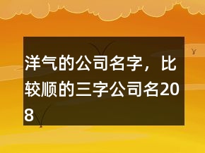 洋氣的公司名字，比較順的三字公司名208條