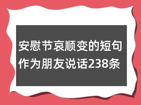 安慰節(jié)哀順變的短句作為朋友說話238條