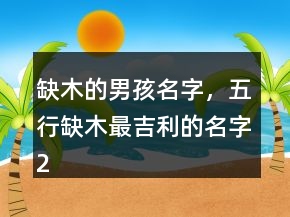 缺木的男孩名字，五行缺木最吉利的名字238條