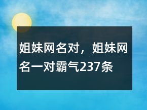 姐妹網(wǎng)名對(duì)，姐妹網(wǎng)名一對(duì)霸氣237條