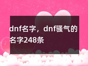 dnf名字，dnf騷氣的名字248條