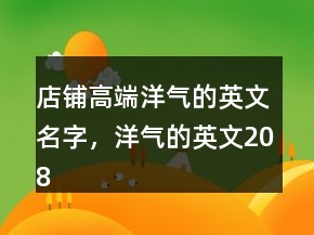 店鋪高端洋氣的英文名字，洋氣的英文208條