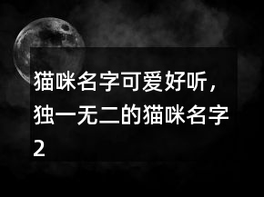 貓咪名字可愛好聽，獨(dú)一無二的貓咪名字205條