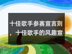 十佳歌手參賽宣言則，十佳歌手的風(fēng)趣宣言205條