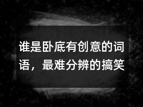 誰是臥底有創(chuàng)意的詞語，最難分辨的搞笑臥底詞220條