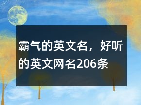 霸氣的英文名，好聽的英文網(wǎng)名206條