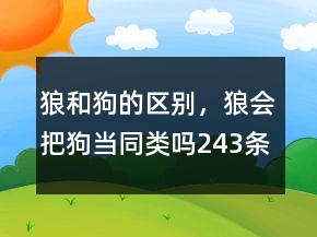 狼和狗的區(qū)別，狼會把狗當(dāng)同類嗎243條
