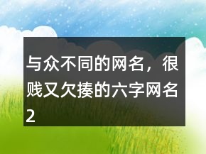 與眾不同的網(wǎng)名，很賤又欠揍的六字網(wǎng)名213條