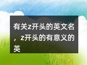 有關(guān)z開頭的英文名，z開頭的有意義的英文245條