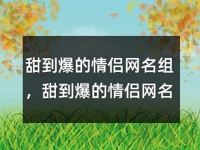 甜到爆的情侶網(wǎng)名組，甜到爆的情侶網(wǎng)名二字218條