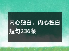 內(nèi)心獨(dú)白，內(nèi)心獨(dú)白短句236條