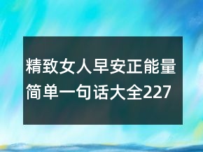 精致女人早安正能量簡(jiǎn)單一句話大全227條