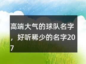高端大氣的球隊(duì)名字，好聽稀少的名字207條